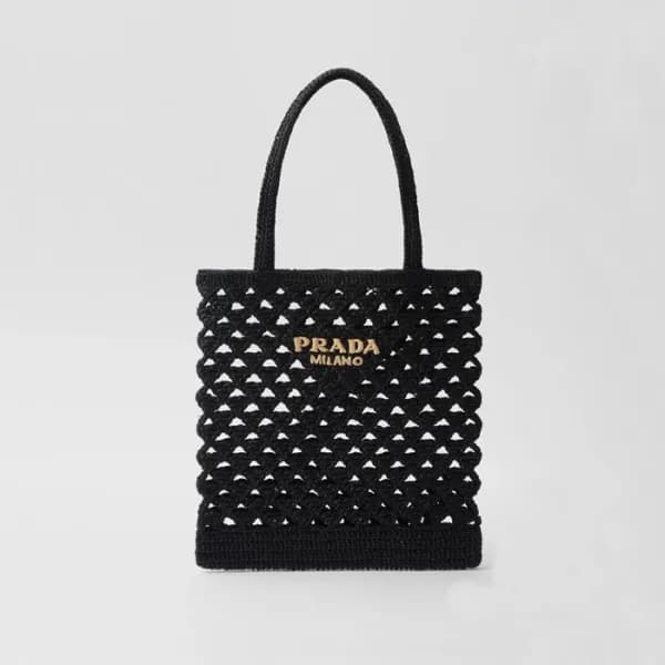 프라다 여성 블랙 라탄백 - Prada Womens Black Shoulder Bag - … - 1