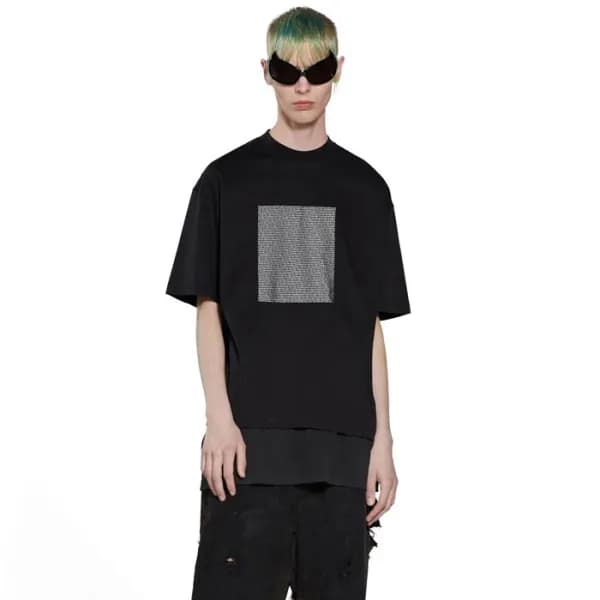 발렌시아가 남성 블랙 반팔 티셔츠 - Balenciaga Mens Black Tshirts… - 1