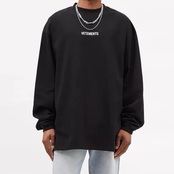베트멍 남성 블랙 맨투맨 - Veiments Mens Black Tshirts - vec8… - 1