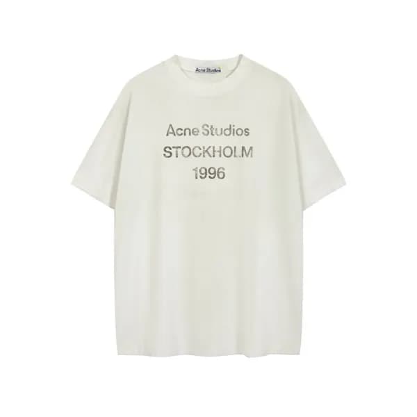 아크네 남/녀 화이트 반팔티 - Acne Unisex White Tshirts - anc1… - 1