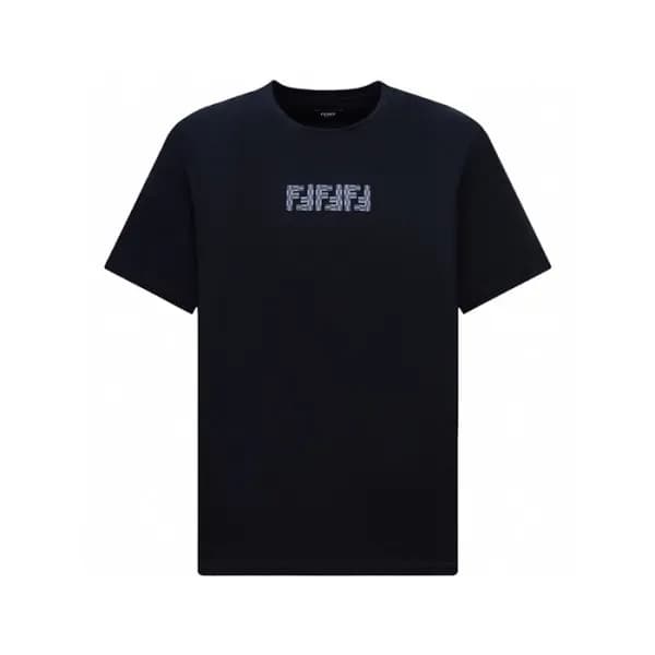 펜디 남성 블랙 반팔 티셔츠 - Fendi Mens Black Tshirts - fec14… - 1