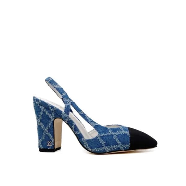 샤넬 여성 하이힐 슬링백 - Chanel Womens Blue Slingback - chs… - 1