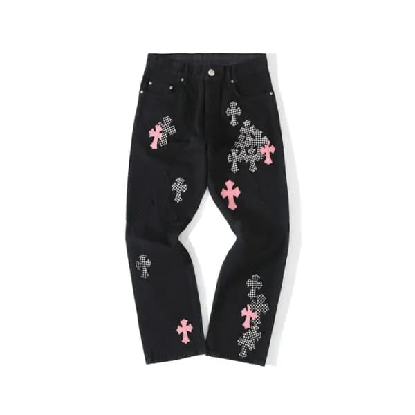 크롬하츠 남성 블랙 청바지 - Chrom Hearts Mens Black Jeans - c… - 1