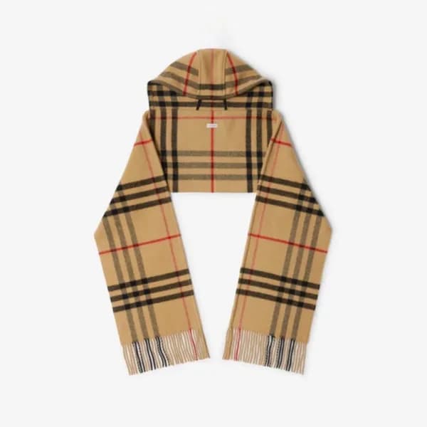 버버리 남/녀 체크 후드 스카프 - Burberry Unisex Checked Hooded… - 1