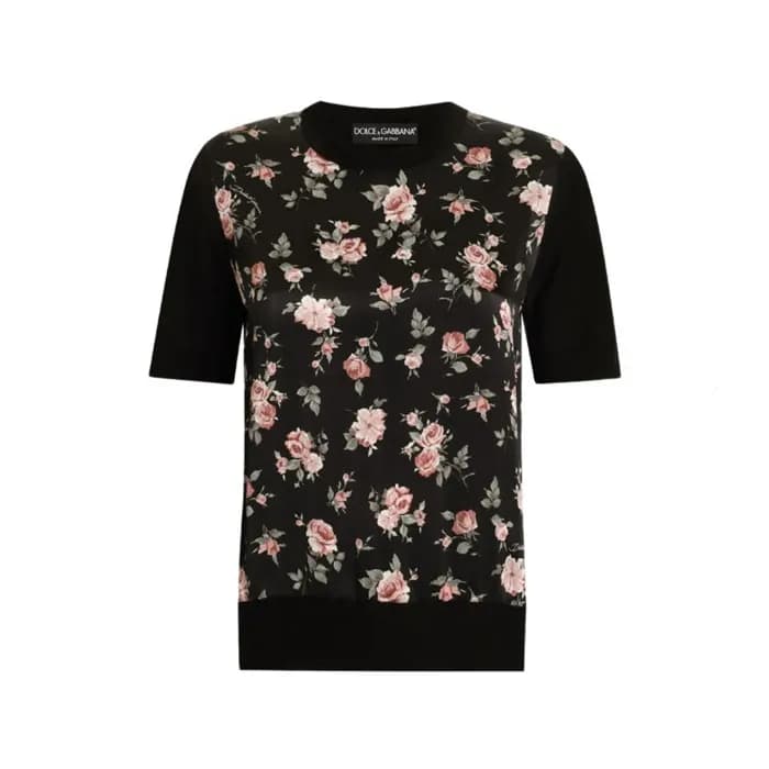 돌체앤가바나 여성 꽃무늬 티셔츠 - Dolce&Gabbana Womens Floral Ts… - 1