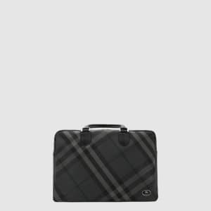 버버리 남성 그리드 브리프케이스 - Burberry Mens Grid Briefcase -…
