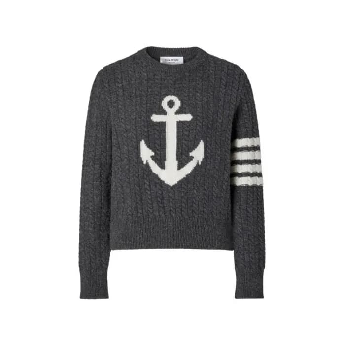 톰브라운 여성 인타르시아 앵커 스웨터 - Thom Browne Womens Intarsia Anchor Sweater - thc17751x - 1
