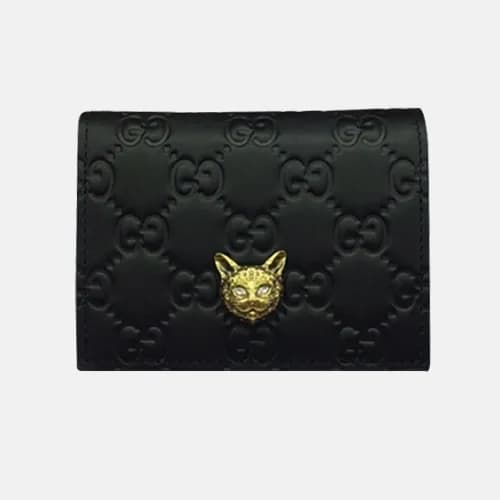 Gucci 2018 Signature Card Case With Cat 548057 - … - 1