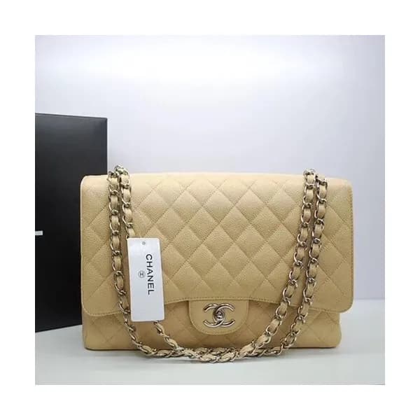 Chanel Women Leather Chain Tote Shoulder Bag,33cm … - 1