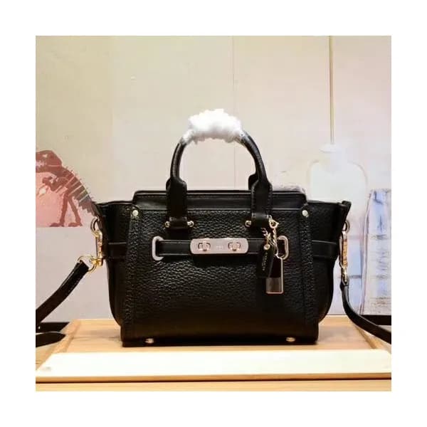 Coach Leather Tote Shoulder Bag,20cm - 코치 레더 토트 숄더… - 1