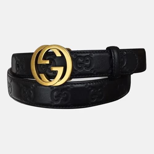 Gucci 2019 Ladies Vintage GG Logo Leather Belt - 구… - 1