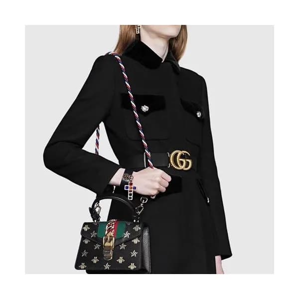 Gucci Sylvie Mini Leather Tote Shoulder Bag,20CM -… - 1