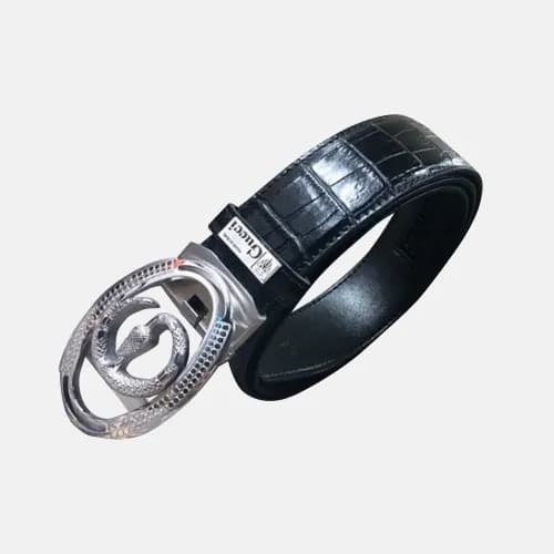 Gucci 2019 Mens Snake Steel Buckle Business Leathe… - 1