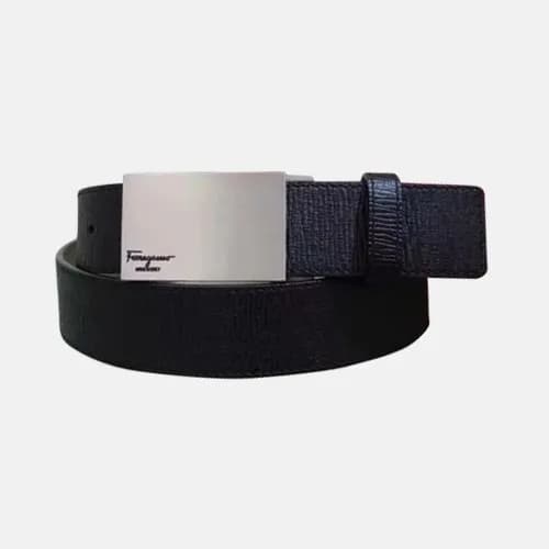 Salvatore Ferragamo 2019 Mens Box Logo Buckle Leat… - 1