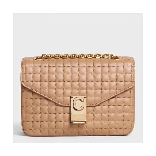 Celine C Leather Chain Shoulder Bag,22CM - 셀린느 C 레… - 1
