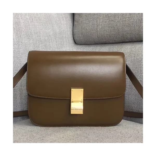 Celine 2019 Leather Classic Box Shoulder Bag,24CM … - 1