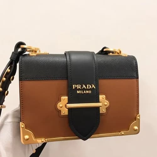 Prada Cahier Leather Shoulder Bag,20cm - 프라다 카이에 레… - 1