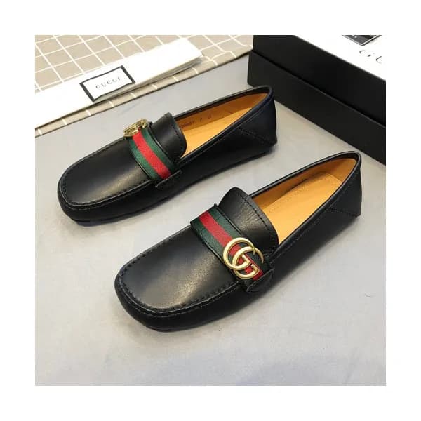 Gucci 2019 Mens GG Metal Buckle Leather Loafer- 구찌… - 1