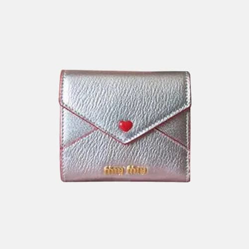 MiuMiu 2019 Madras Leather Wallet Love 5MH014 - 미우… - 1