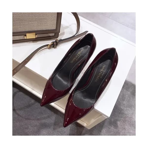 Saint Laurent 2019 Ladies Metal Logo Pumps High He… - 1