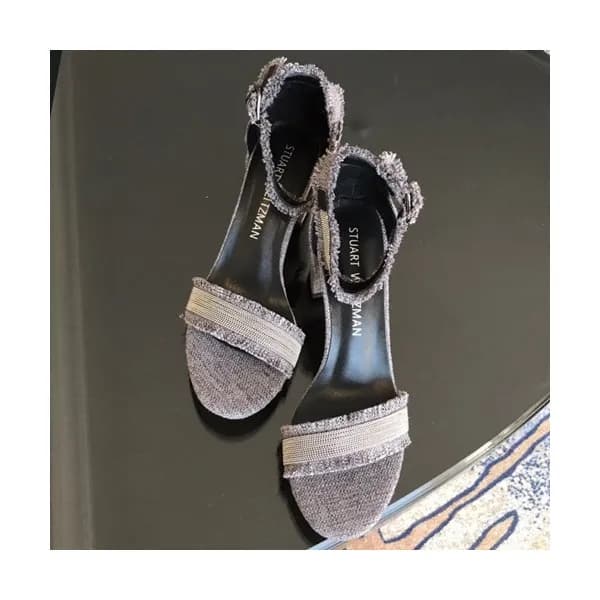 Stuart Weitzman 2019 Ladies Denim & Leather Middle… - 1
