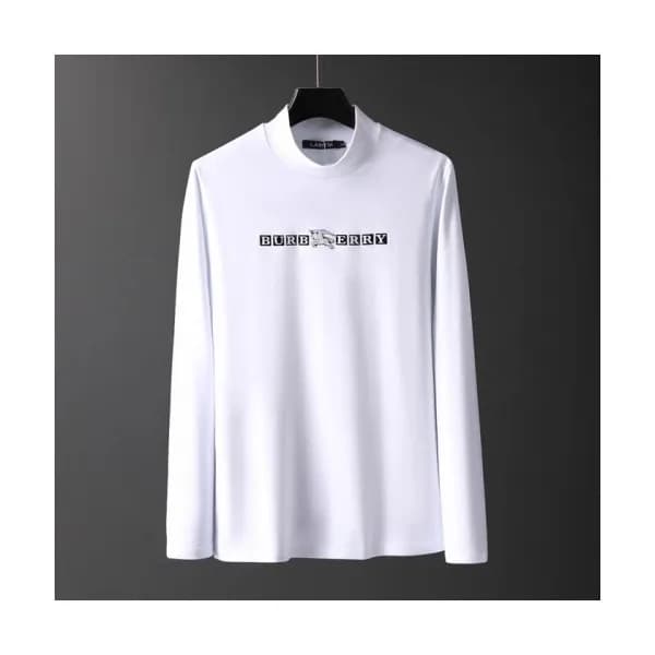Burberry 2019 Mens Logo Cotton Turtle-neck Tshirt … - 1