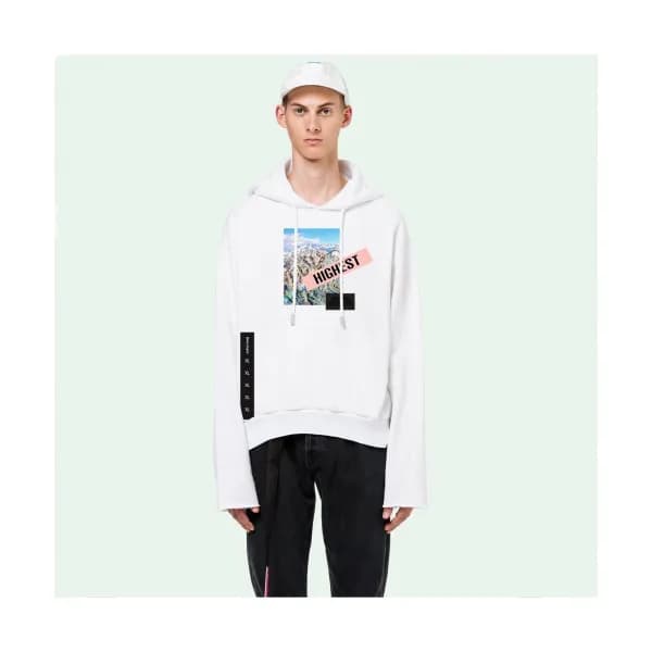 Off-white 2019 Mm/Wm Logo Cotton Oversize HoodT - … - 1