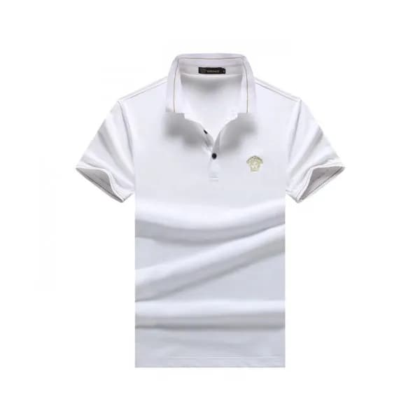 Versace 2019 Mens Logo Silket Short Sleeved Polo T… - 1
