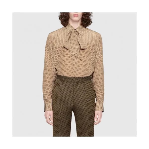 Gucci Womens Trendy Ribbon Silk Tshirts - 구찌 여성 트렌… - 1