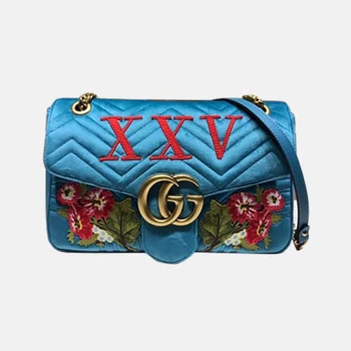 Gucci 2019 GG Marmont Matlase Velvet Women Shoulde… - 1