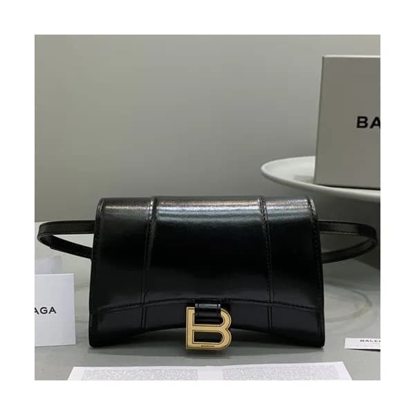 Balenciaga 2019 Leather Hip Sack Belt Bag,18CM - 발… - 1