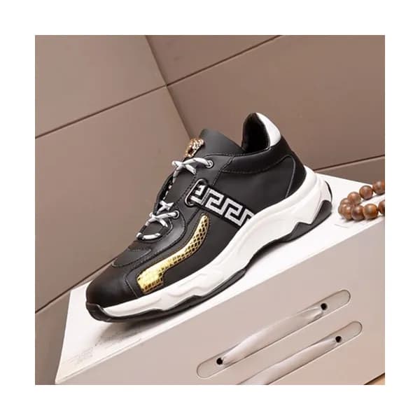 Versace 2020 Mens Leather Sneakers - 베르사체 2020 남성용… - 1