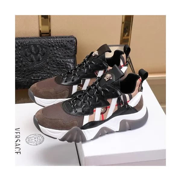 Versace 2020 Mens Leather Sneakers - 베르사체 2020 남성용… - 1