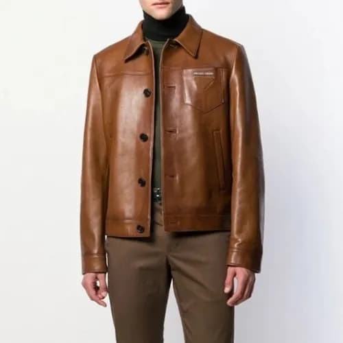 Prada 2020 Mens Logo Casual Leather Jacket - 프라다 2… - 1