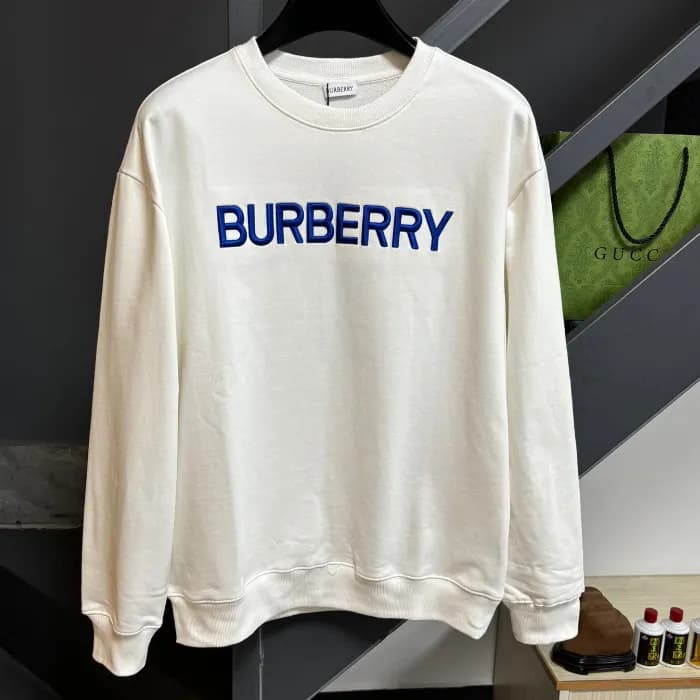 버버리 남성 크루넥 화이트 맨투맨 - Burberry Mens White Tshirts -… - 1