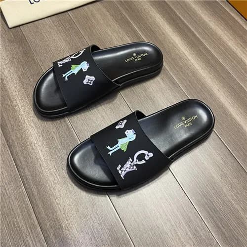 Louis Vuitton 2021 Men's Leather Slipper,LOUS1… - 1