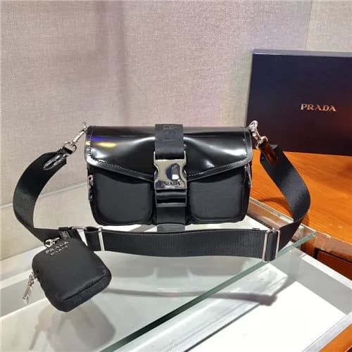Prada 2021 Women's Nylon Shoulder Bag,23cm,1BD… - 1