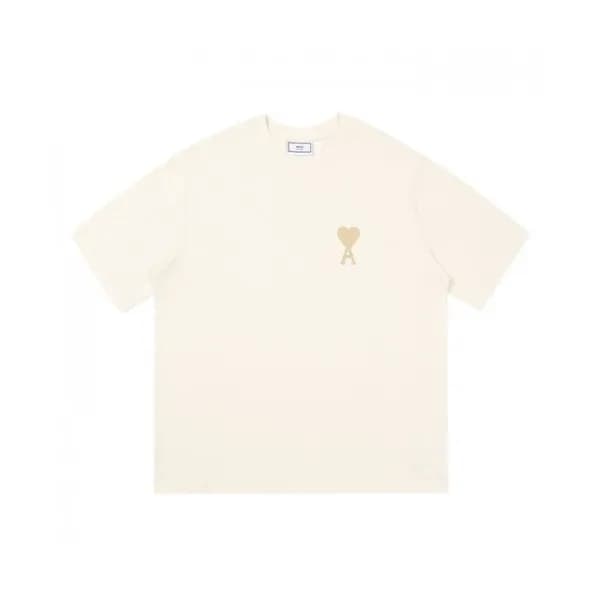 Ami Mm/Wm Casual Cotton Short Sleeved Tshirt Ivory… - 1