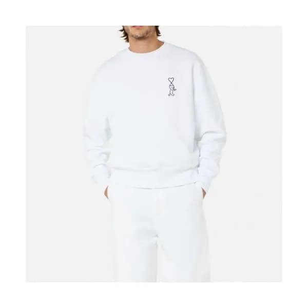 Ami Mens Logo Casual Cotton Man-to-man Ivory - 아미 … - 1