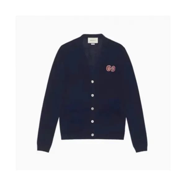 Gucci Mm/Wm Trendy V-neck Cardigan Navy - 구찌 2021… - 1