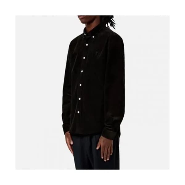 Ami Mens Logo Casual Shirts Black - 아미 2021 남성 로고 … - 1