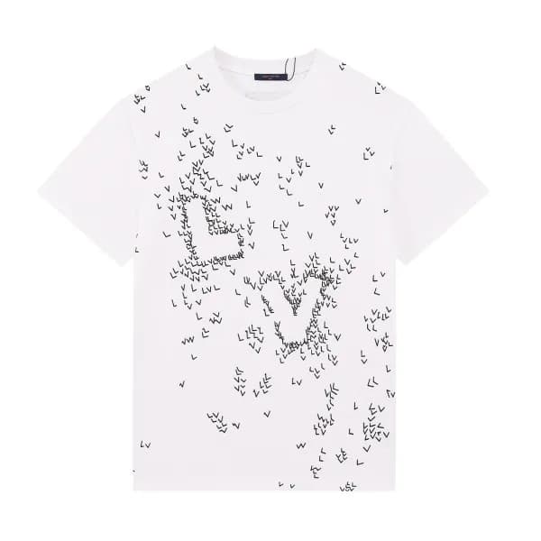 루이비통 남자 크루넥 화이트 반팔티 - Unisex White Tshirts - lou03… - 1