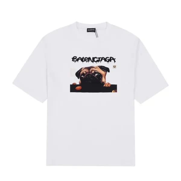 발렌시아가 남성 크루넥 화이트 반팔티 - Mens White Tshirts - bal013… - 1