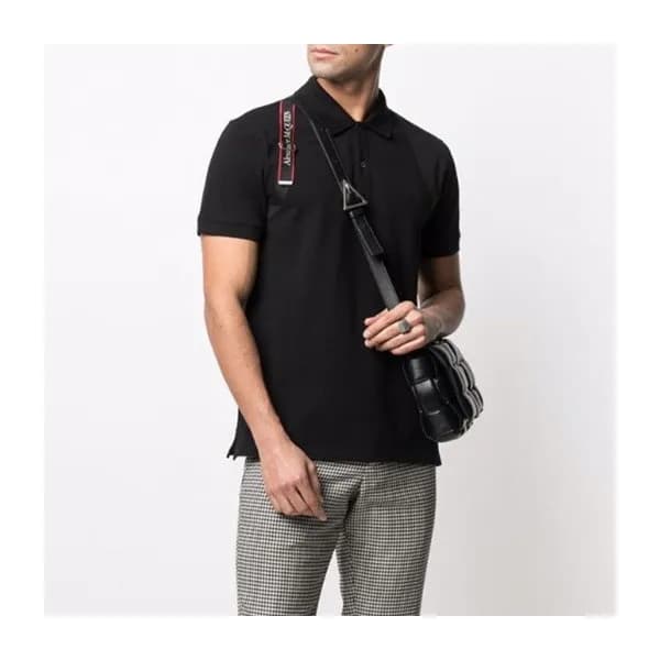알렉산더맥퀸 남성 블랙 폴로 반팔티 - Mens Black Tshirts - alx0104… - 1