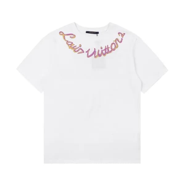 루이비통 남성 크루넥 화이트 반팔티 - Mens White Tshirts - lou0407… - 1