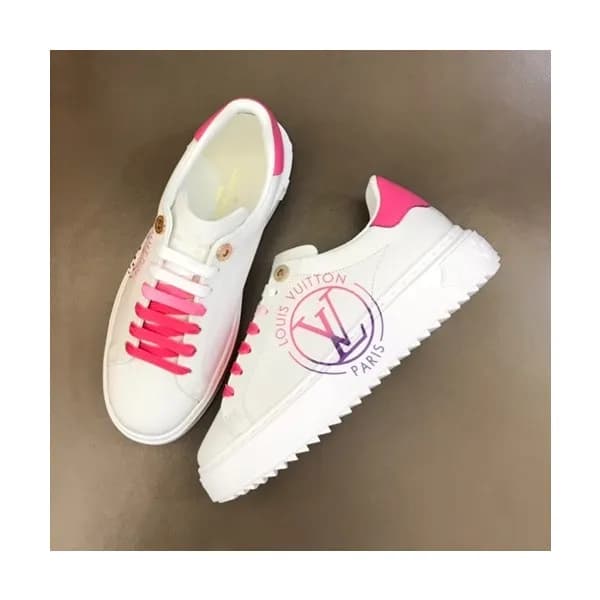 루이비통 남/녀 Time out 핑크 스니커즈 - Unisex Pink Sneakers -… - 1
