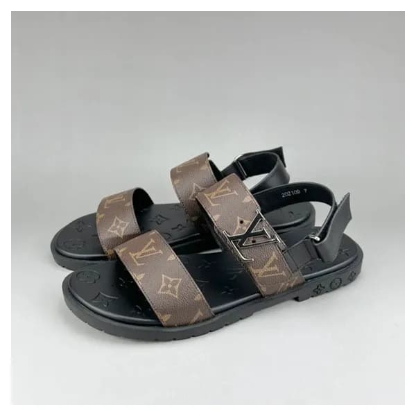 루이비통 남성 이니셜 브라운 슬리퍼 - Mens Brown Slippers - lou042… - 1