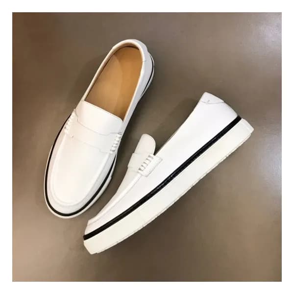 에르메스 남성 히든 화이트 로퍼 - Mens White Loafer - her0766x - 1