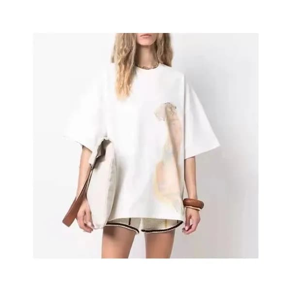 질샌더 남성 크루넥 아이보리 반팔티 - Mens Ivory Tshirts - jil0048… - 1