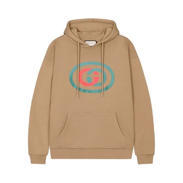 구찌 남/여 트렌디 카멜 후드티 - Unisex Camel Hoodie - guc05076… - 1